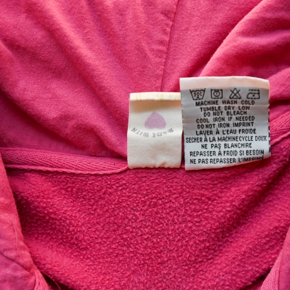 Billabong Y2K Pink Zip Up Hoodie Women's XL Peace Sign Bohemian Hippie Logo - Picture 4 of 14